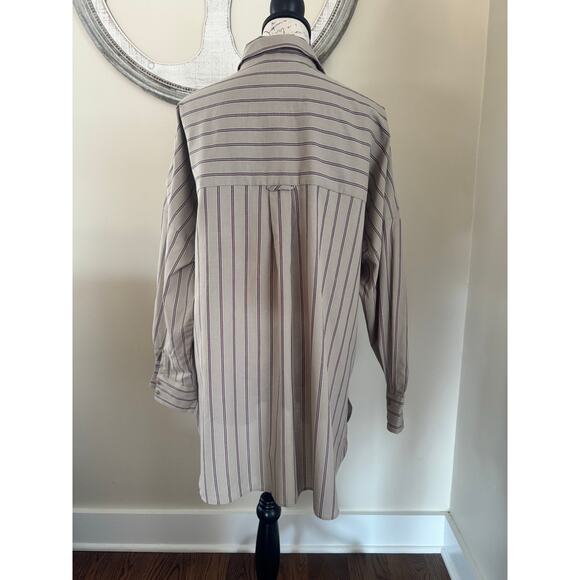 Pilcro by Anthropologie Women’s Bottom Down Shirt Stripe size M - Picture 4 of 8
